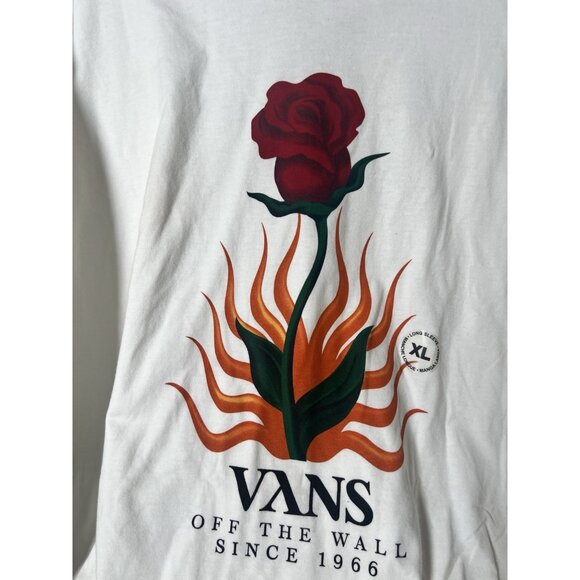 VANS ROSE LONG SLEEVE SHIRT White MENS XLarge NEW. H - Picture 2 of 4
